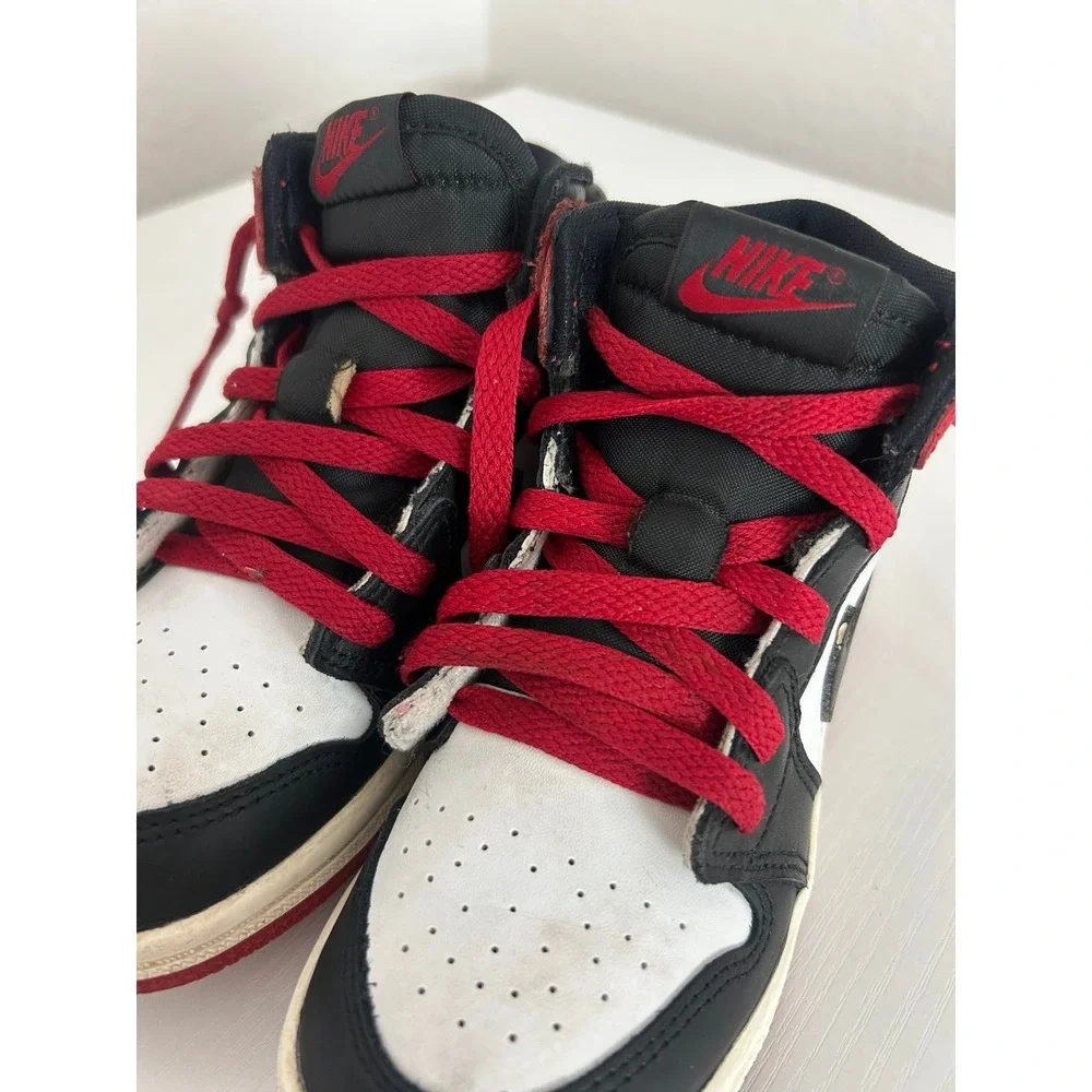 Nike Air Jordan 1 Mid Unisex Kids Mid Top Leather Colorblock Sneakers 9C